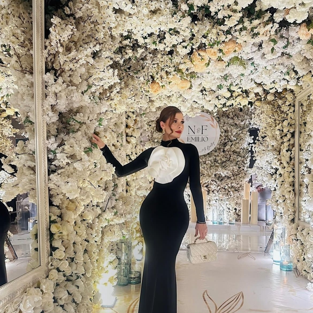 Elegant Black and White Dress